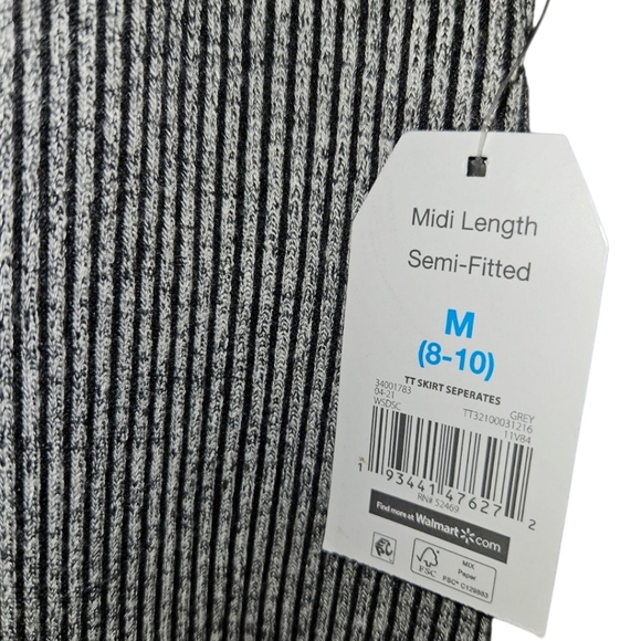 NWT Time & Tru Midi Length Semi-Fitted Striped Skirt - Picture 3 of 3